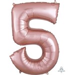 Rose Gold Number 5 Decorative Balloon 23''x 33''