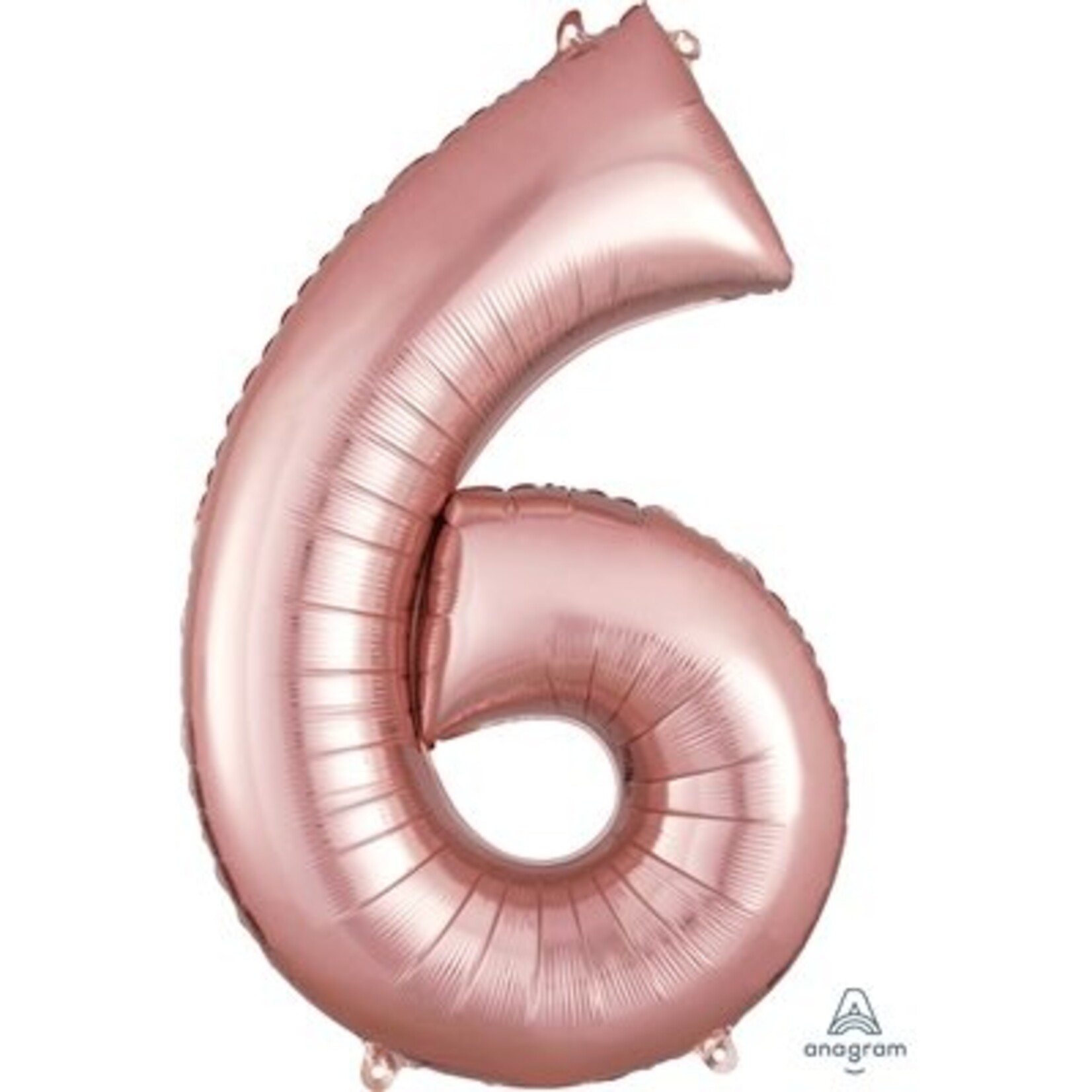 Ballon Décoratif Chiffre 6 Or Rose 22''x 34''