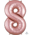 Rose Gold Number 8 Decorative Balloon 21''x 34''