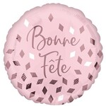Pink Bonne Fête Decorative Balloon 18''