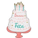 Bonne Fête Cake Decorative Balloon 21''x 28''