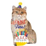 Bonne Fête Cat Decorative Balloon 18''x 33''