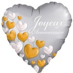Ballon Décoratif Joyeux Anniversaire Coeur 18''