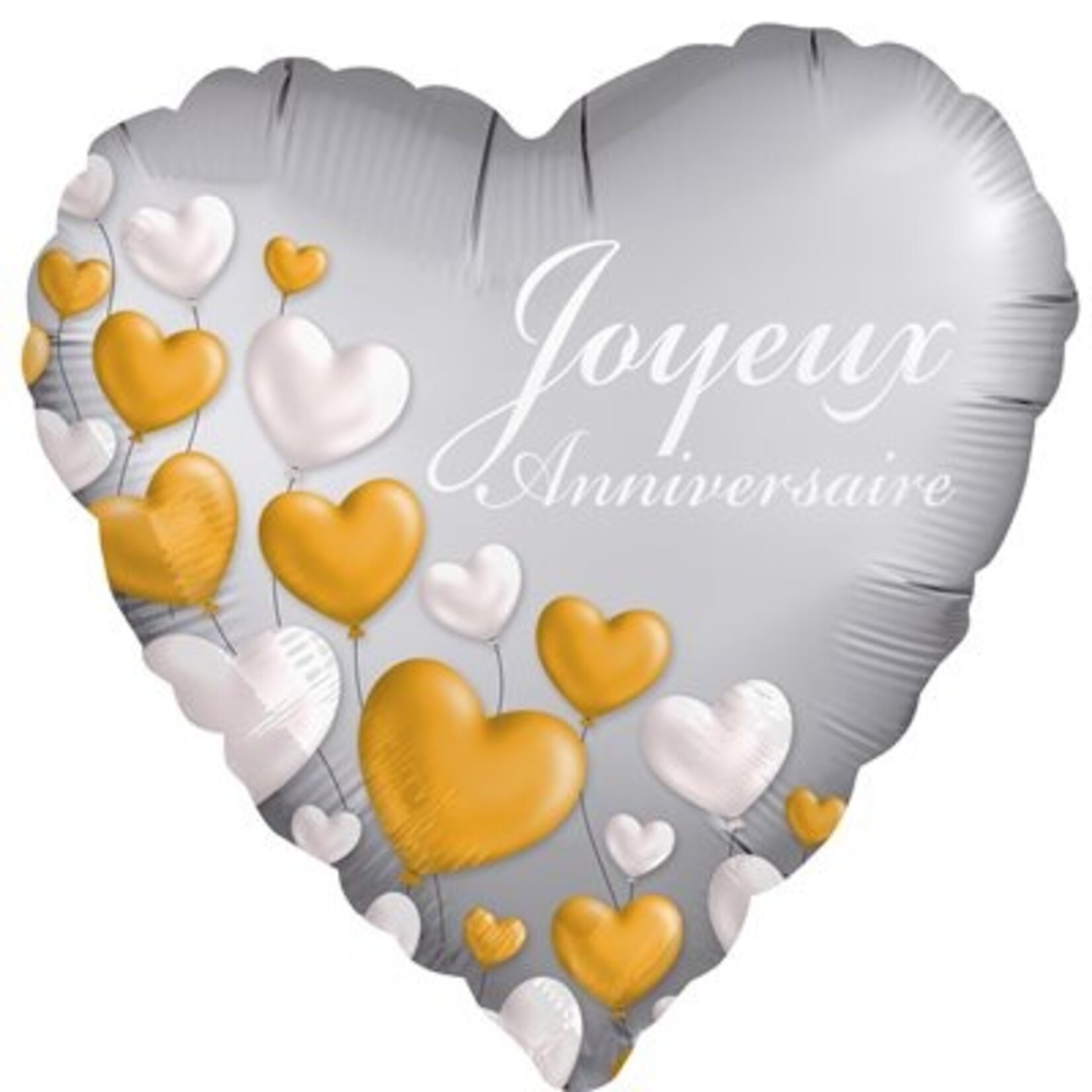 Ballon Décoratif Joyeux Anniversaire Coeur 18''
