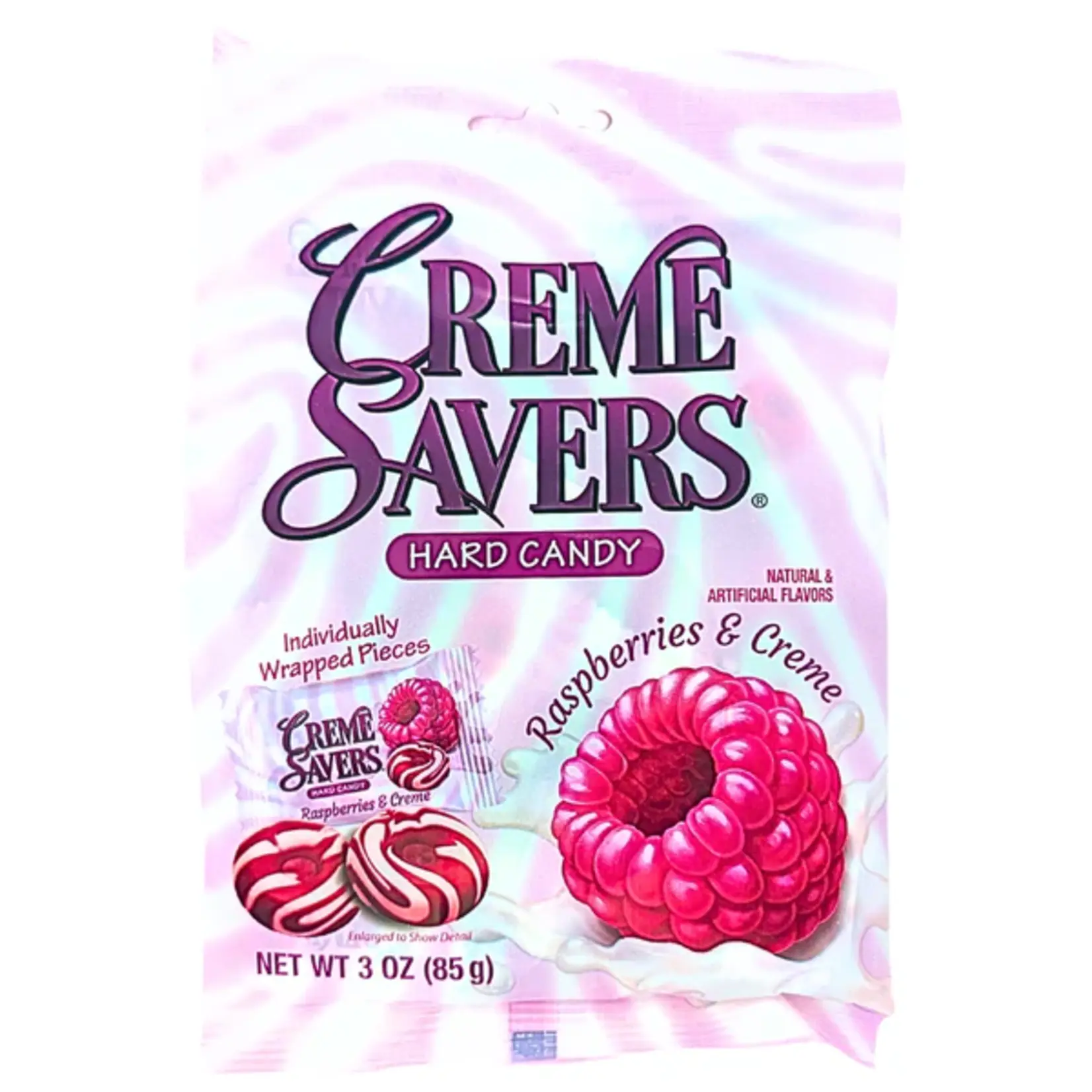 Creme Savers Creme Savers Hard Candy Raspberries and Creme 85g