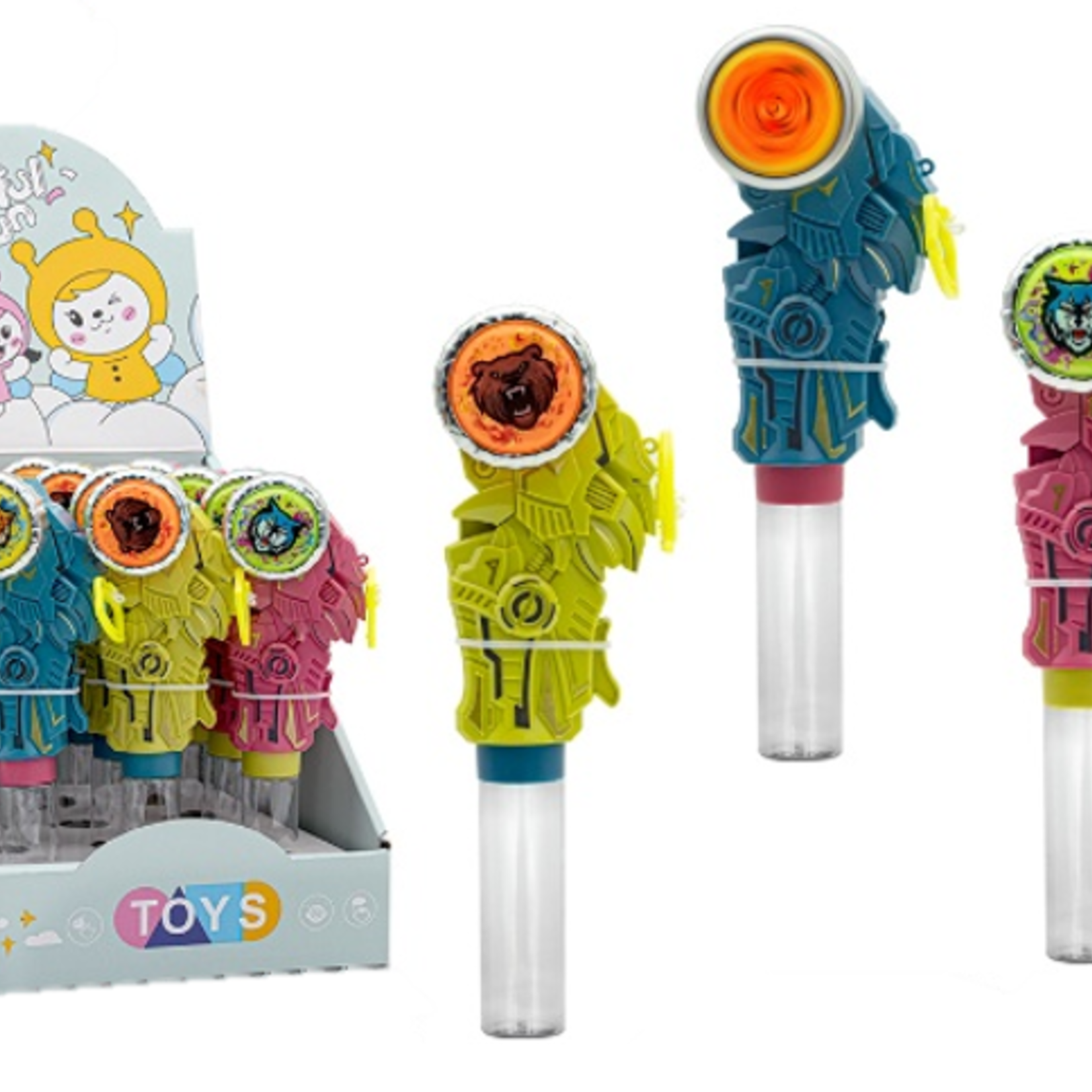 Letime Candy Toy Jouet Gyroscope Dinosaure lumineux avec Bonbons Durs 4g
