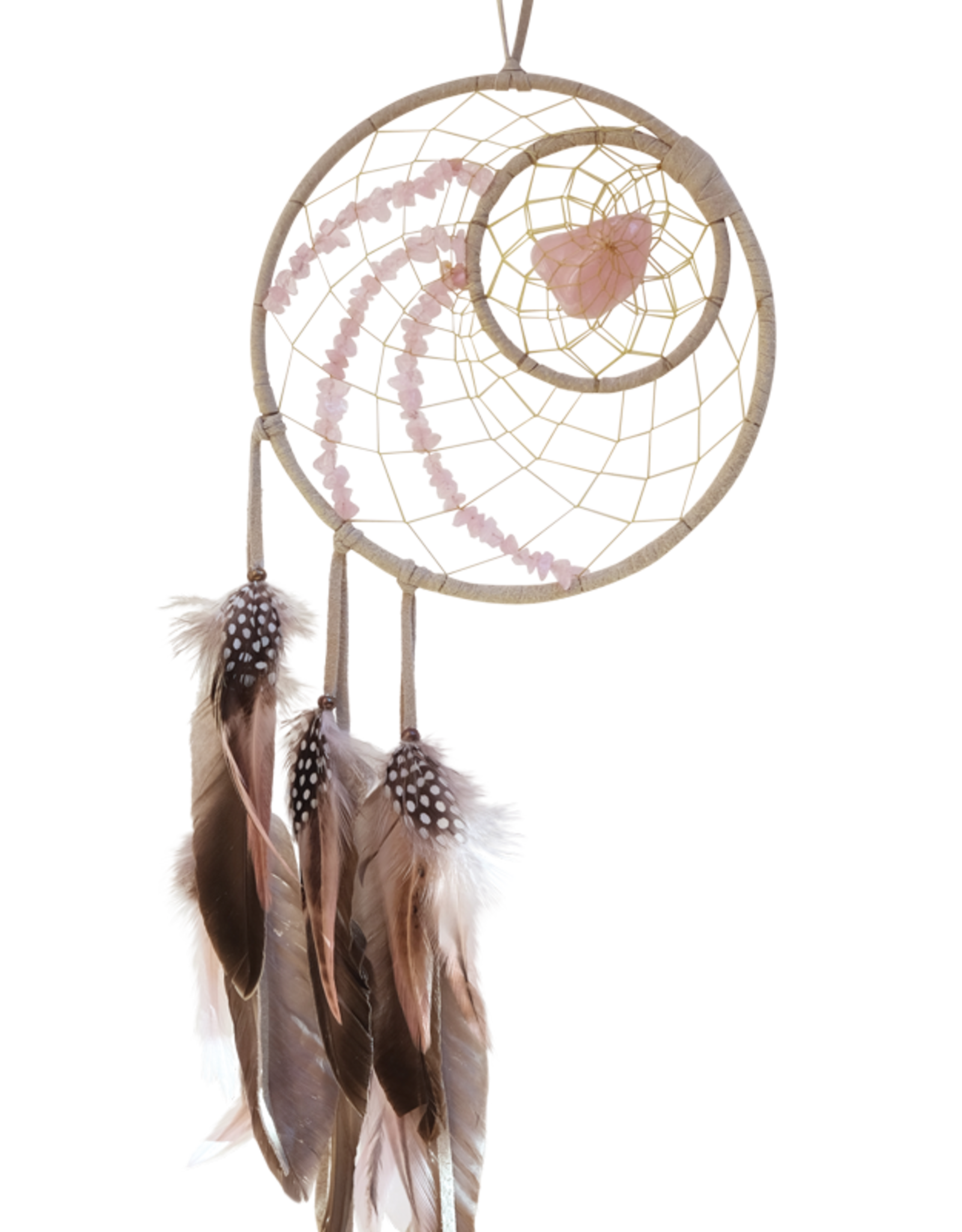 "Protect the Earth" Dream Catcher in Rose Quartz - DCV41