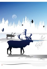 Caribou Winter par Mark Preston Carte