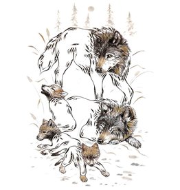 Wolf Family par Ernest Cobiness Carte