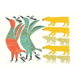 Birds Frightened by Bear by Anna Kingwatsiak Card