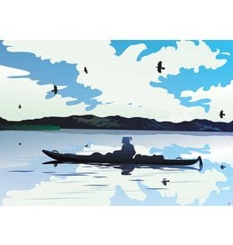 Canoe People Eagle by Mark Preston Card