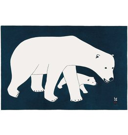 Bears on Blue by Kananginak Pootoogok Matted