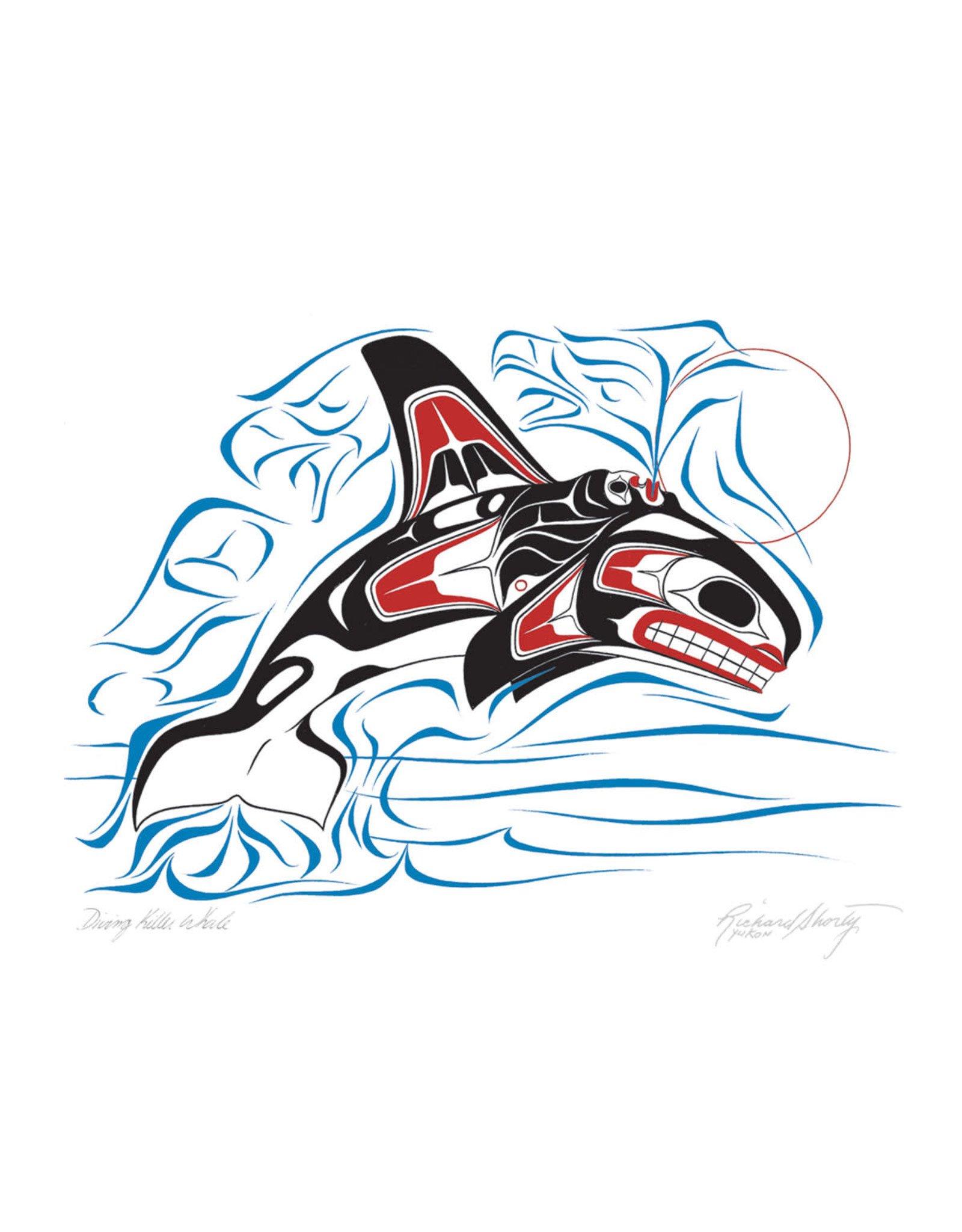 Diving Killer Whale by Richard Shorty Matted