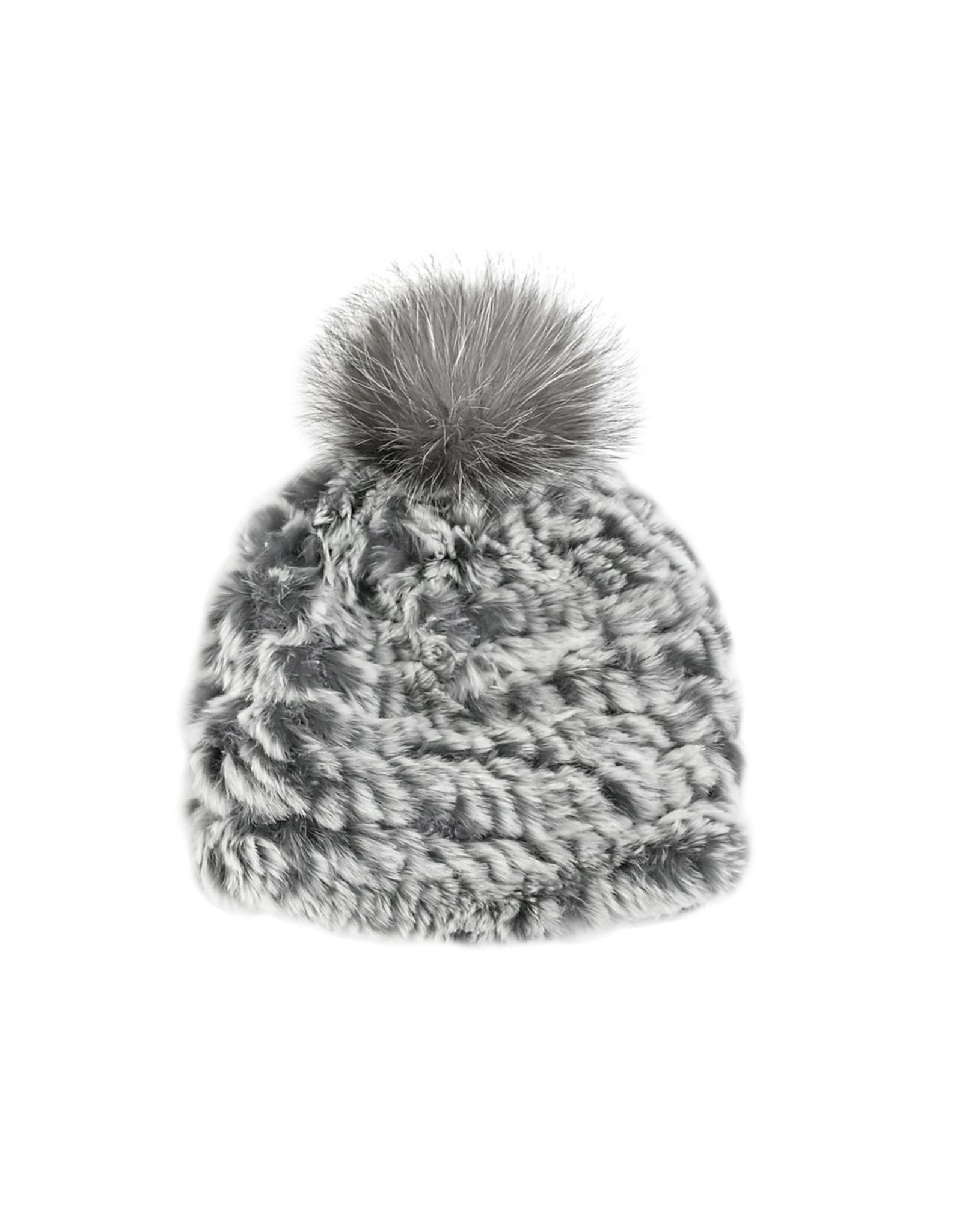 Rabbit Fur Hat Fox Pom-Pom