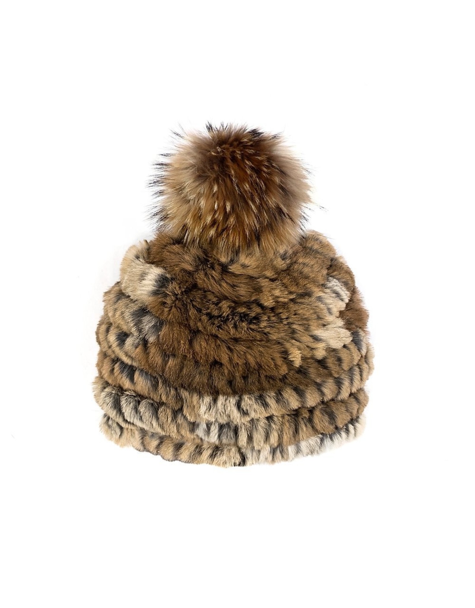 Rabbit Fur Hat Fox Pom-Pom