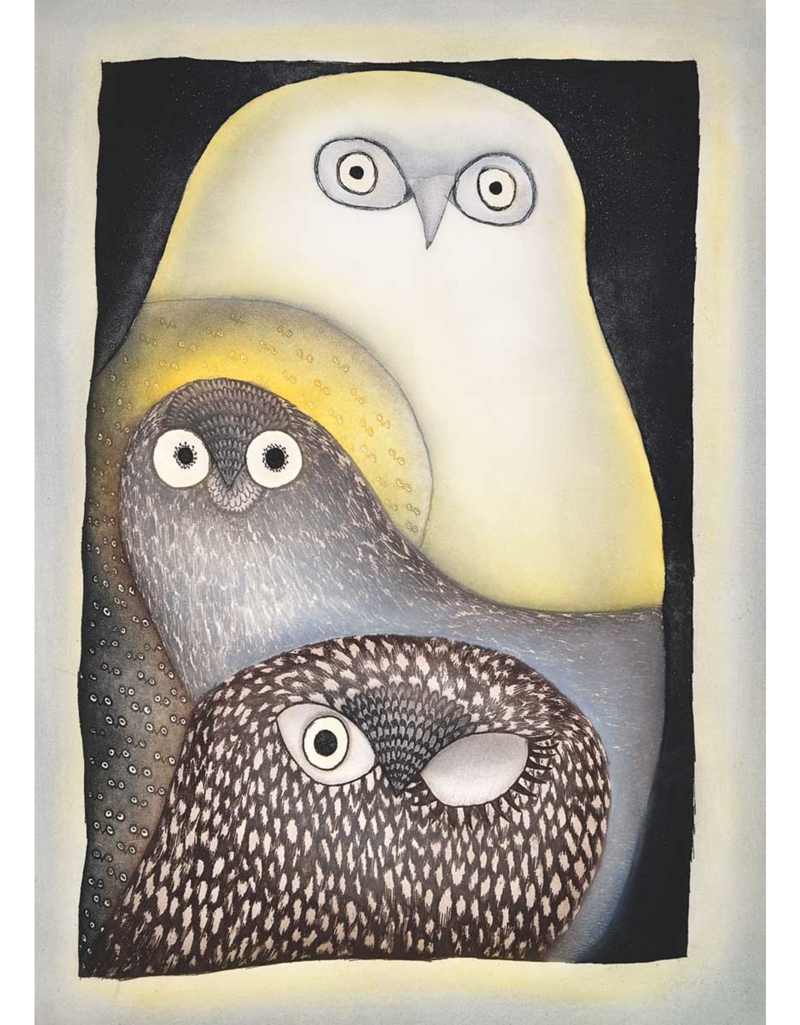 Owls in Moonlight by Ningeokuluk Teevee card