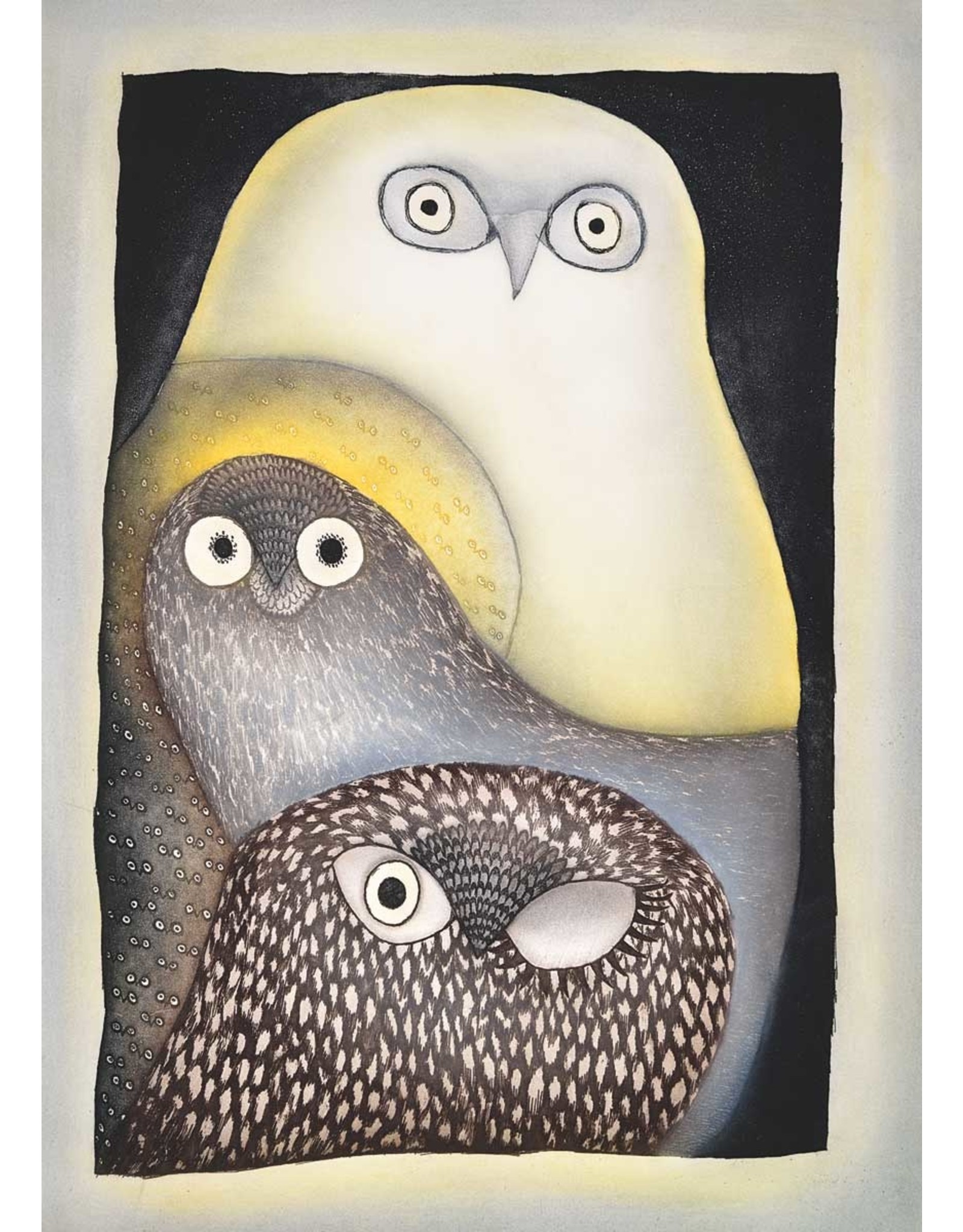 Owls in Moonlight par Ningeokuluk Teevee carte