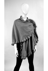 Wool Wrap with Ruffles and Fox - WRIM29