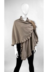 Wool Wrap with Ruffles and Fox - WRIM29