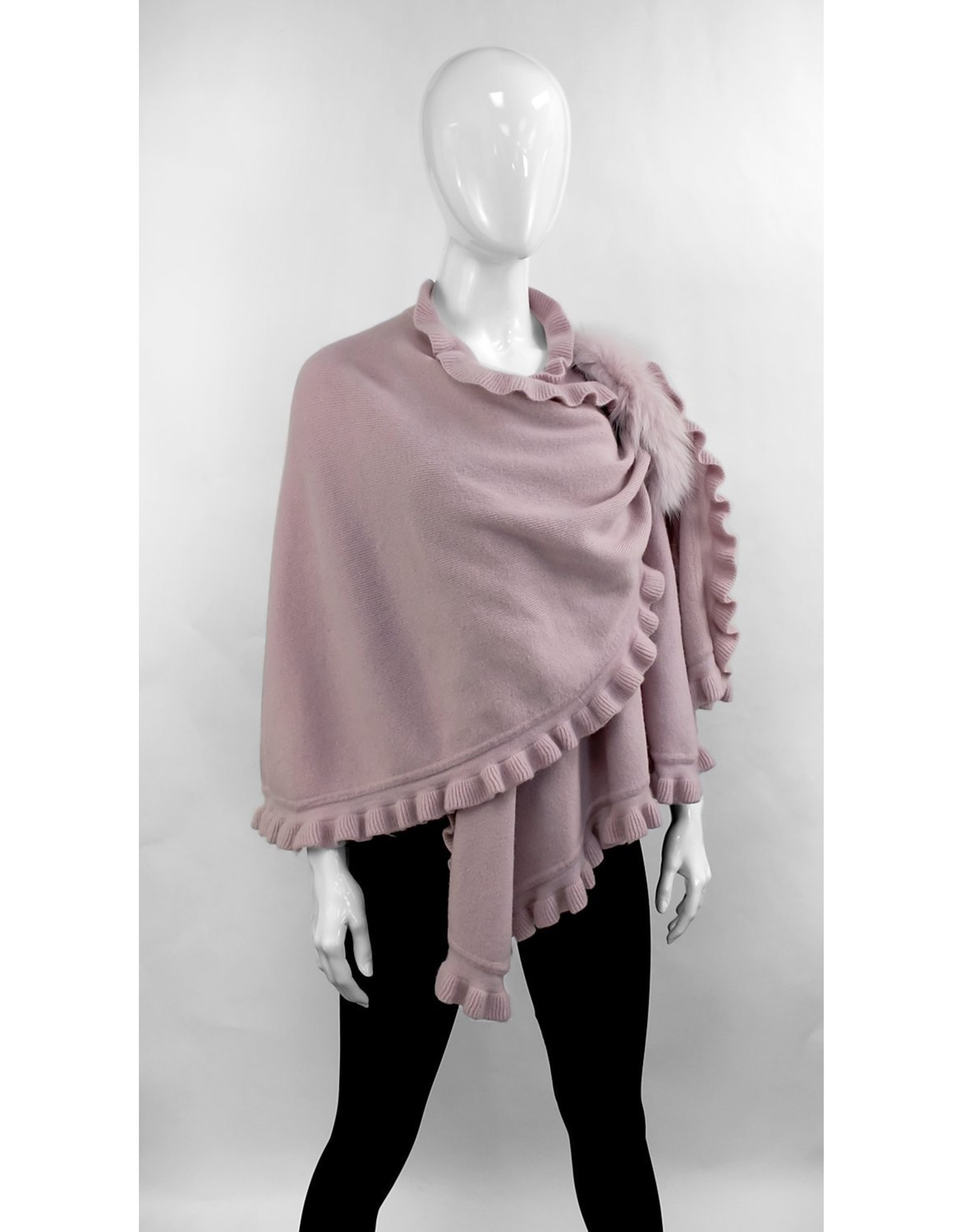 Wool Wrap with Ruffles and Fox - WRIM29