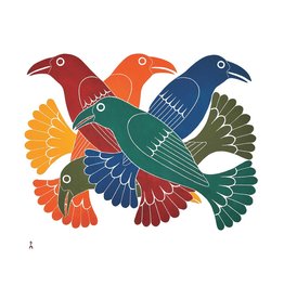 Spectacular Ravens by Kenojuak Ashevak Matted