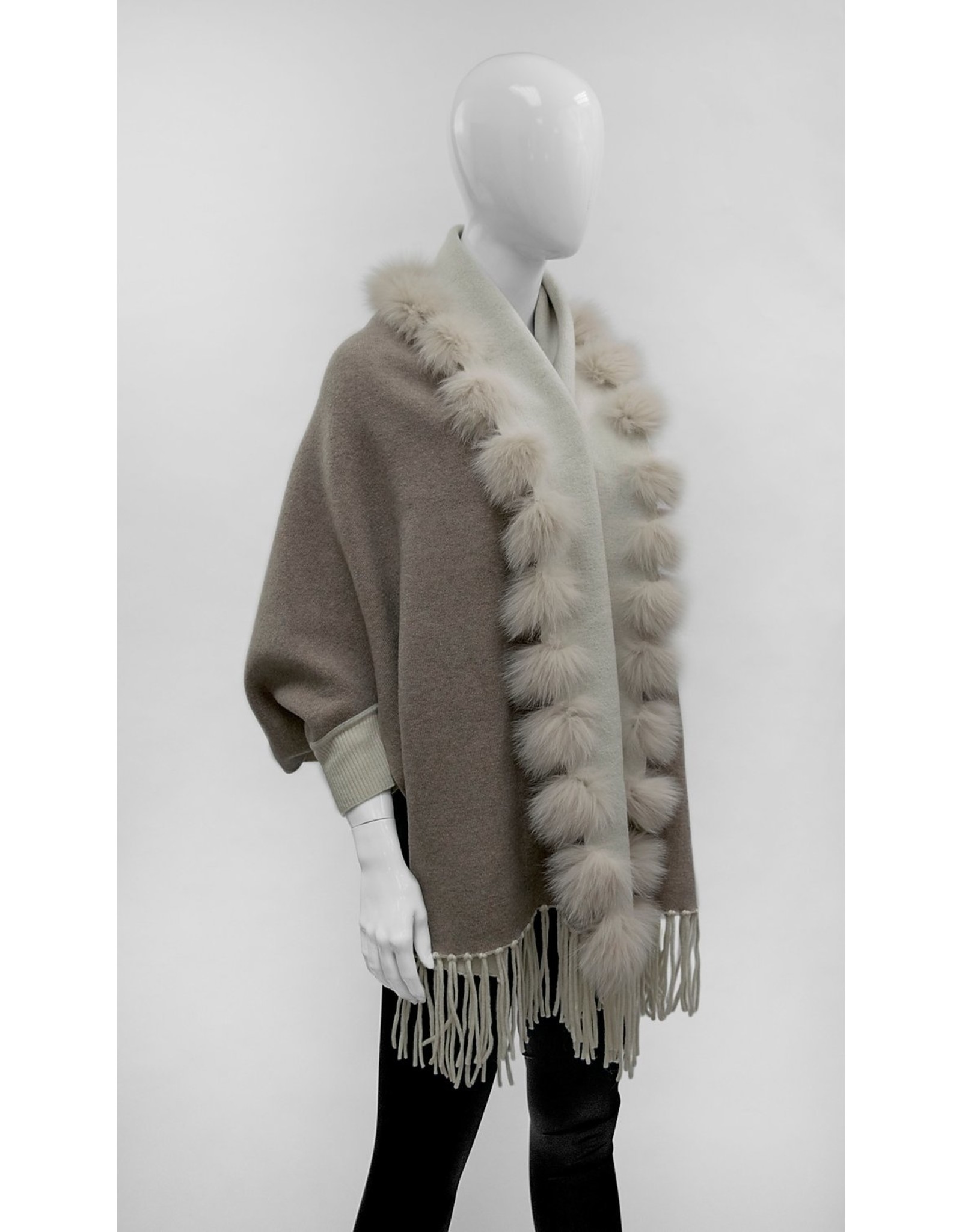 Cape Reversible en Laine avec Renard - IMW38