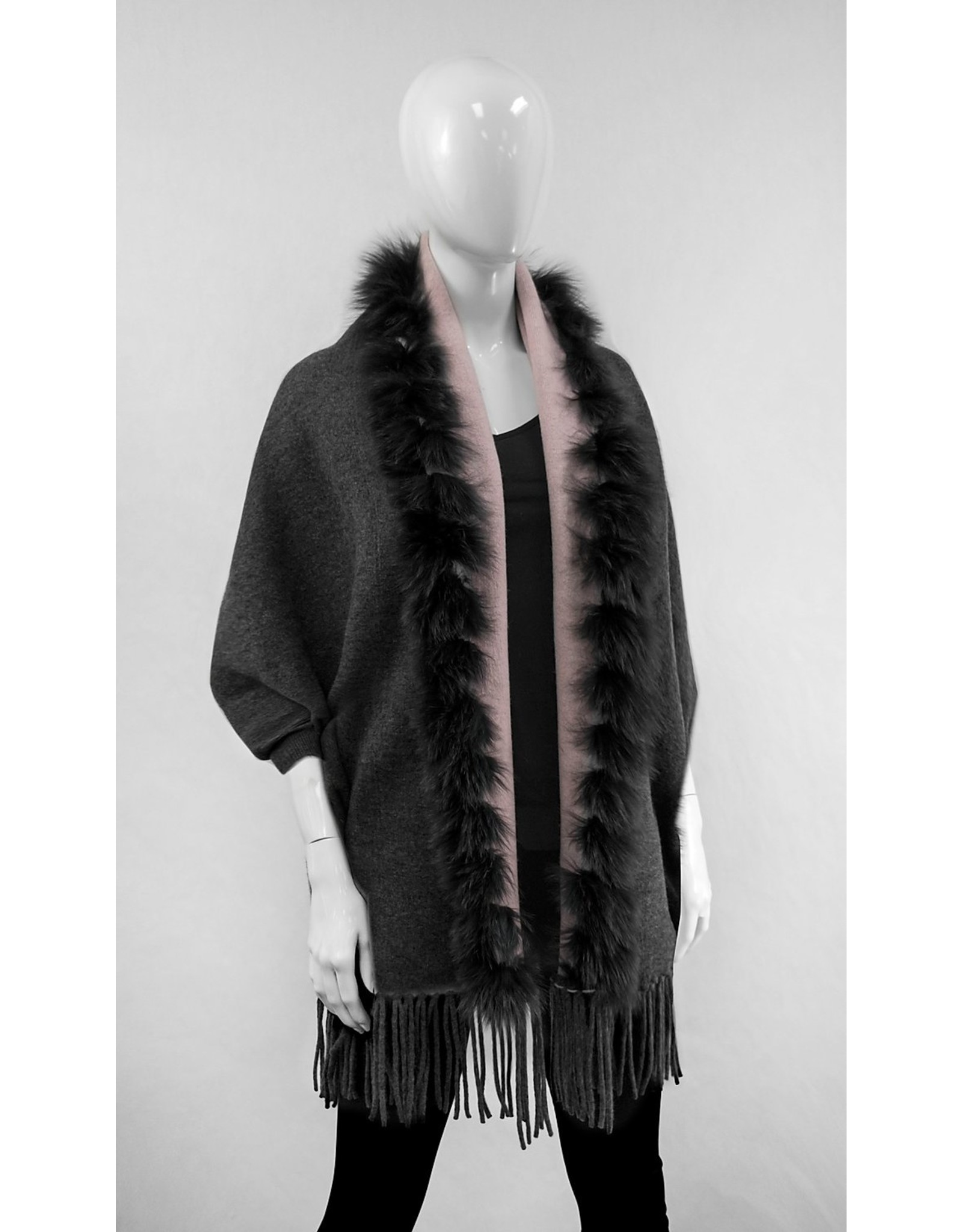 Cape Reversible en Laine avec Renard - IMW38
