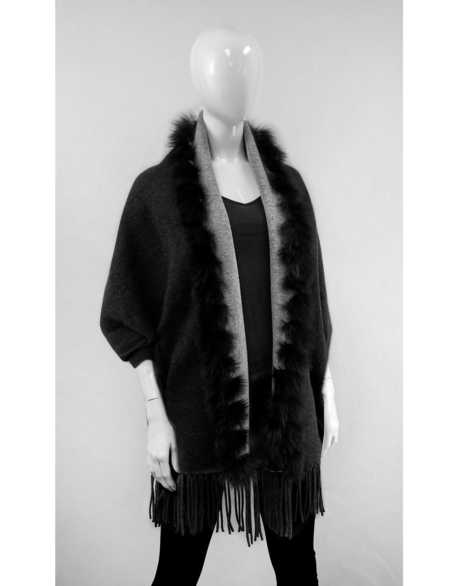 Cape Reversible en Laine avec Renard - IMW38