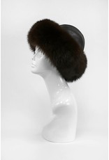 Leather Hat with Fox Trim