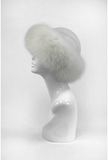 Leather Hat with Fox Trim