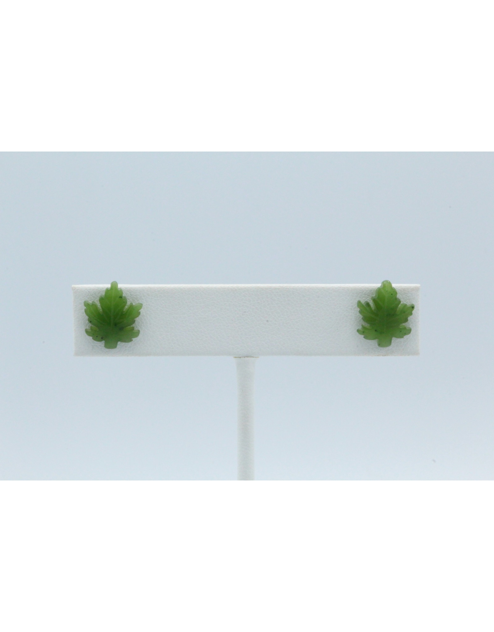 Jade Maple Leaf Earrings - JES51