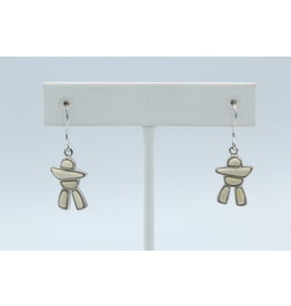 Inukshuk Mammoth Ivory Earrings Silver