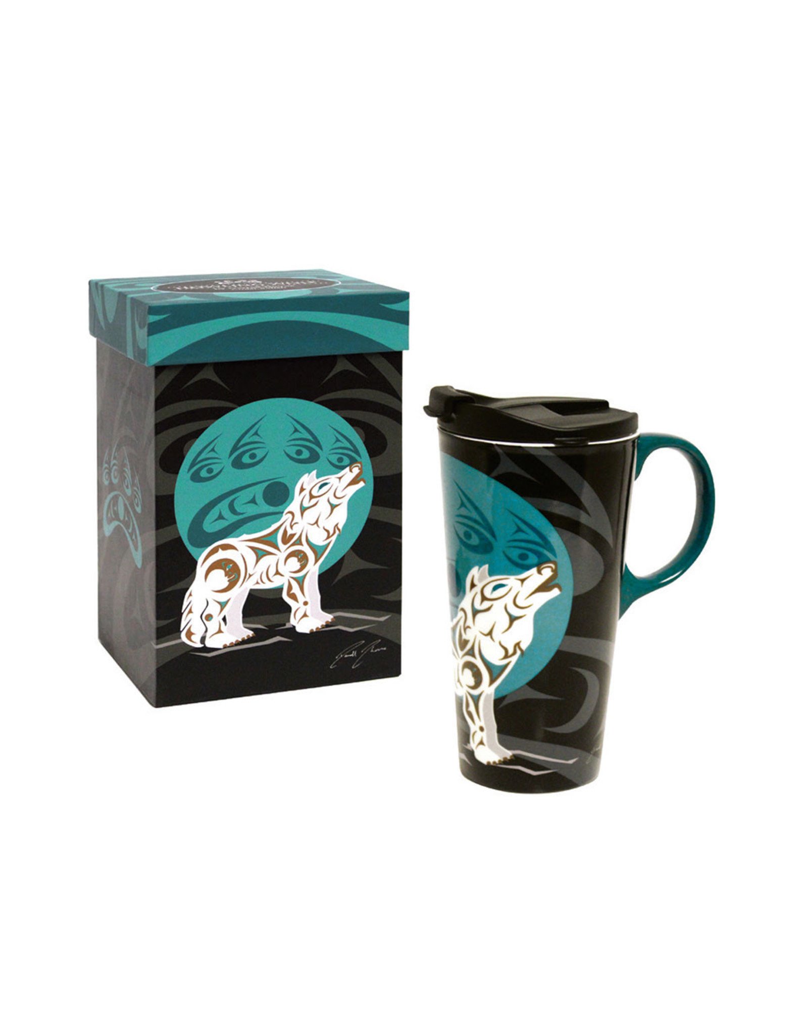 Perfect Mug - Howling Wolf by Darrell Thorne