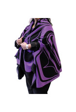 Reversible Fashion Cape - Eagle by Roger Smith (Black & Purple)