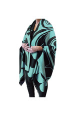Reversible Fashion Cape - Eagle by Roger Smith (teal & black)