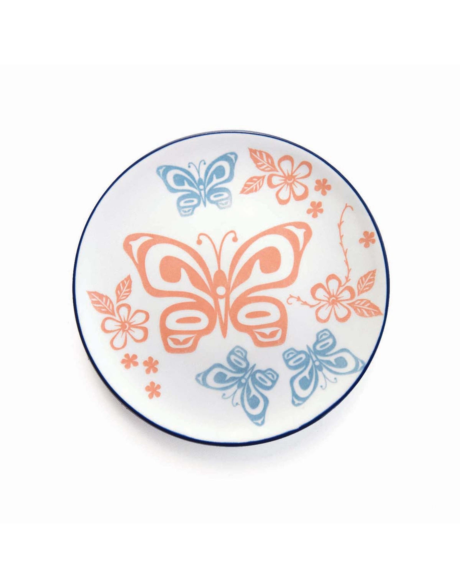 Porcelain Art Plate - Butterfly and Wild Rose by Justien Senoa Wood (PLATE16)