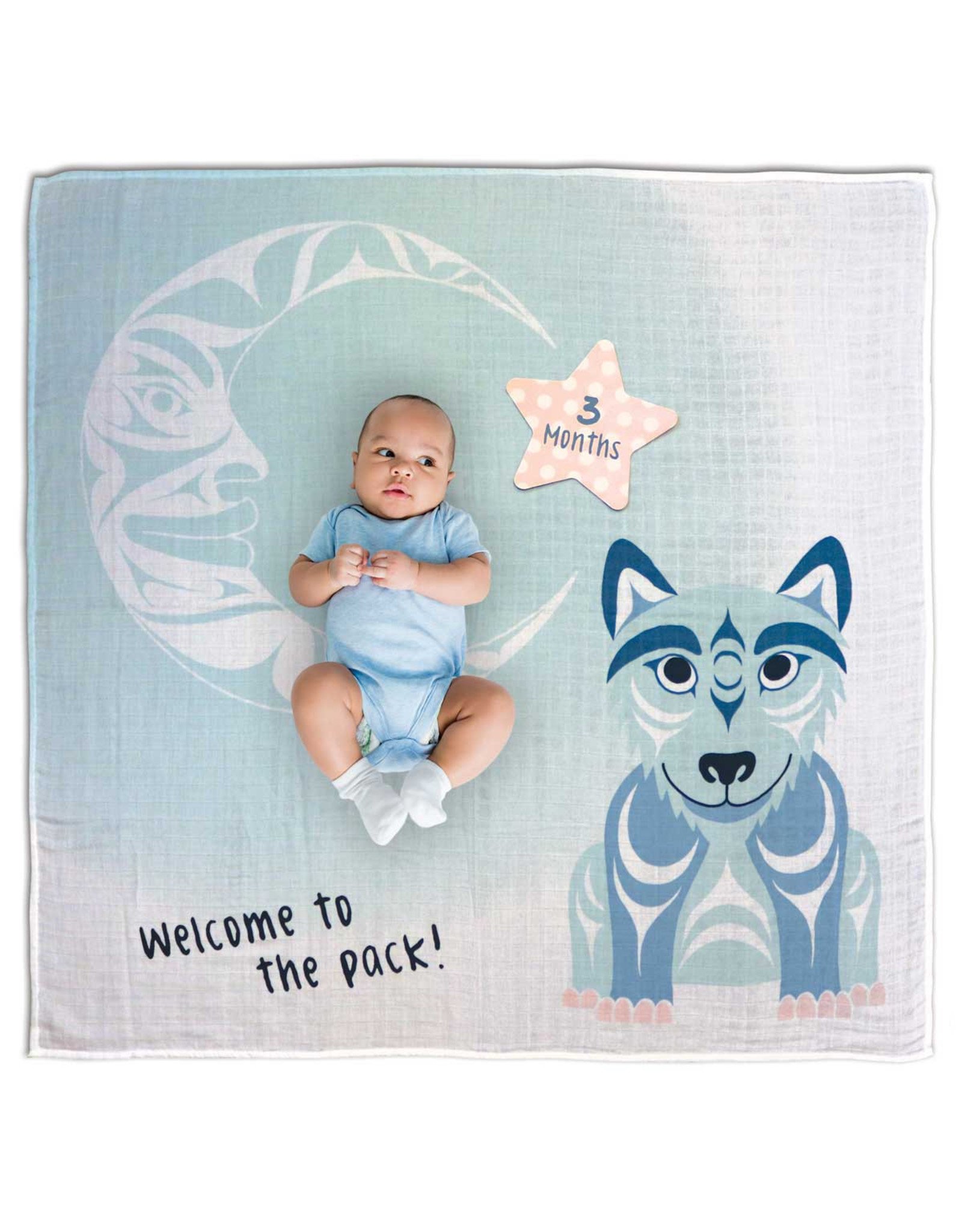 Baby Blanket and Milestone Sets- Wolf by Simone Diamond (BBK12)
