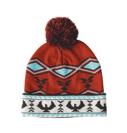 Knitted Tuque with Pom Pom - Salish Weaving Collection - Spirit of the Sky by Leila Stogan