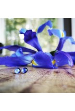 Quebec Blue Flag Iris 5mm Gold Earrings - QC0505G