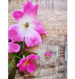 Collier Plaqué Or Rose Sauvage de l'Alberta 12mm