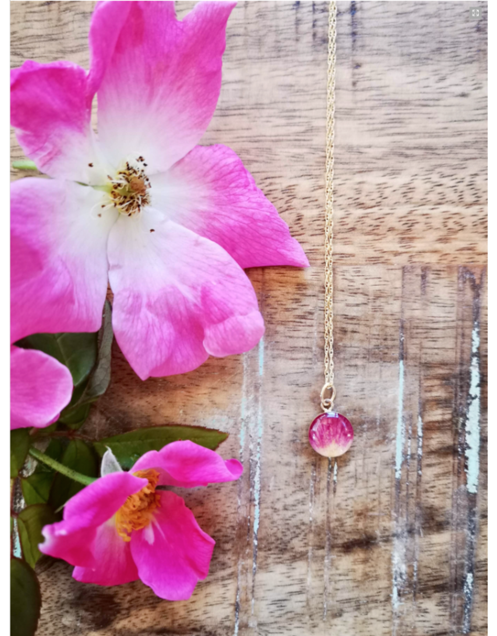 Collier Plaqué Or Rose Sauvage de l'Alberta 10mm - AB0110G