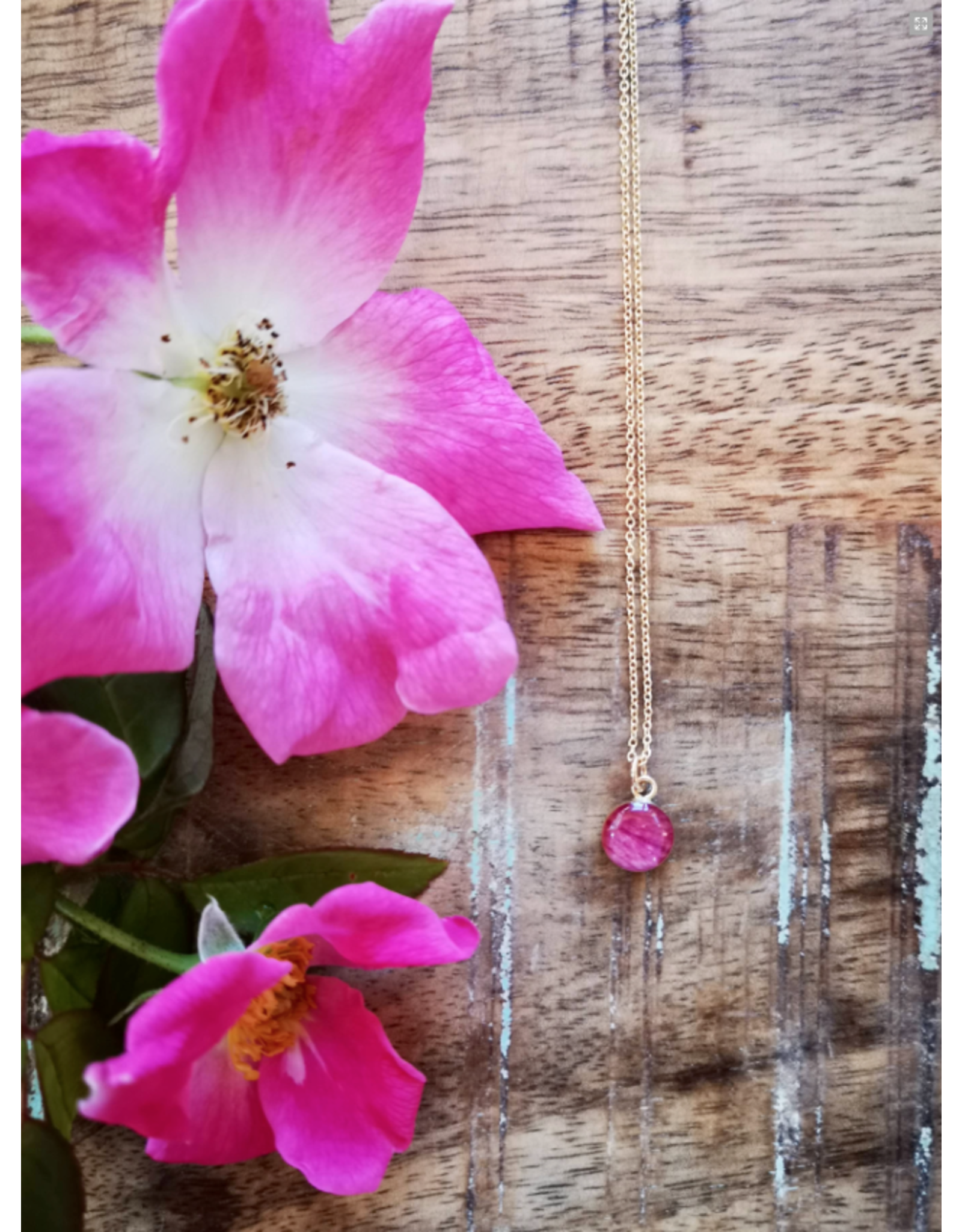 Collier Plaqué Or Rose Sauvage de l'Alberta 8mm- AB0108G