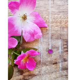 Collier Argent Rose Sauvage de l'Alberta 8mm