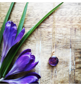 Manitoba Prairie Crocus 12mm Silver Necklace