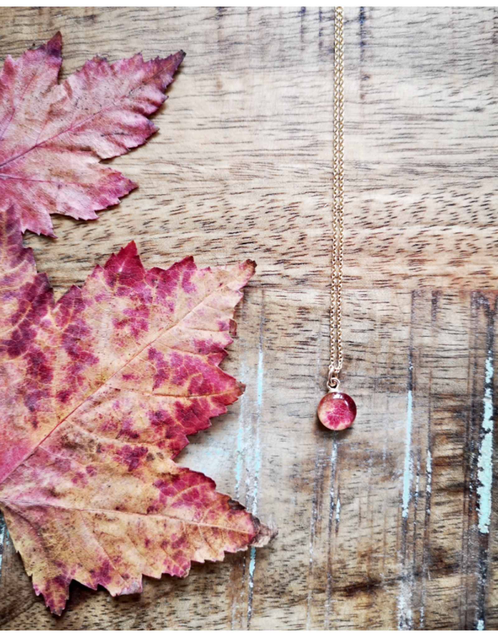 Collier Plaqué Or Feuille d'Érable 8mm - ML0108G