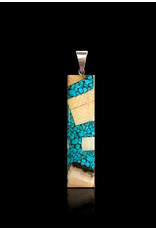 Dima Large Rectangle Necklace with Turquoise - DRT2