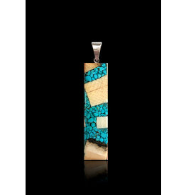 Dima Large Rectangle Necklace with Turquoise