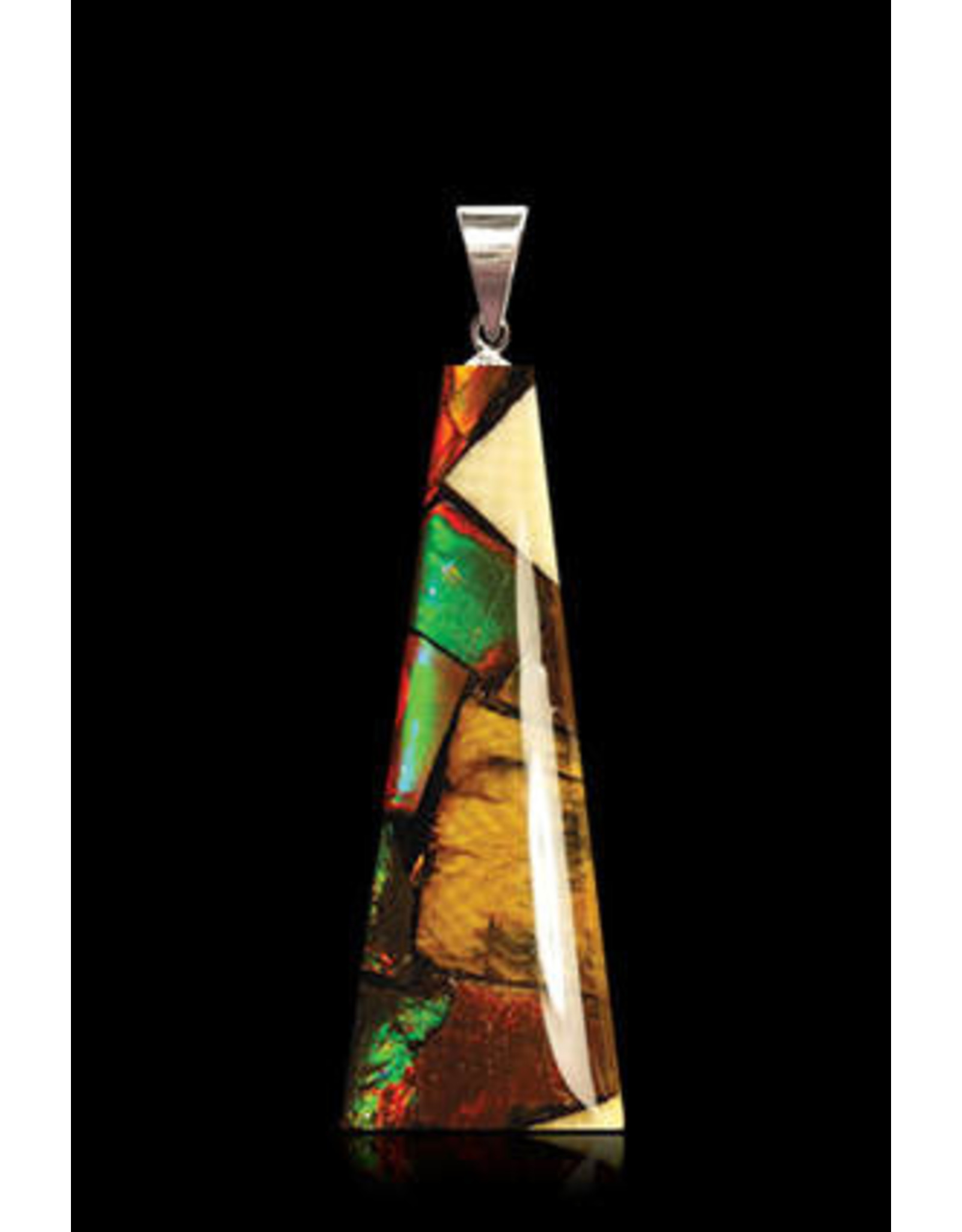 Mammoth Ivory & Ammolite Large Dima Flare Necklace-DF2