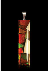 Mammoth Ivory and Ammolite Large Rectangle Necklace - DR2