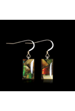 Dima Rectangle Earrings Mammoth Ivory & Ammolite - DR3